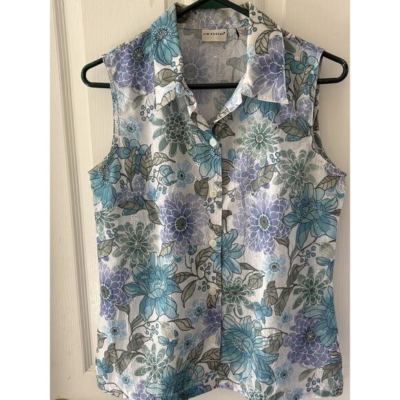 Kim Rogers Women's Size Small Sleeveless Top Blouse lavender with eyelets - Picture 6 of 9